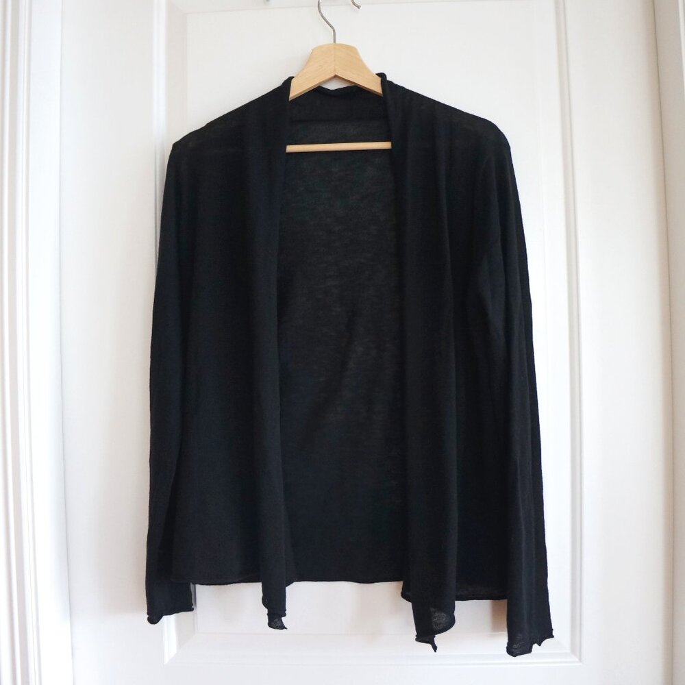 Wool blend open cardigan